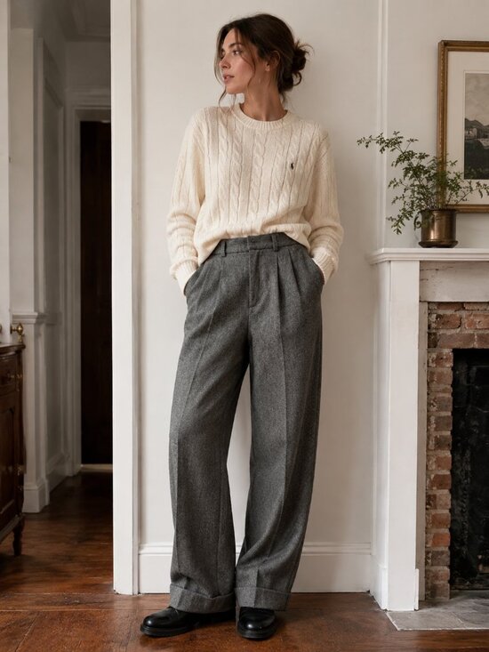 Ralph Lauren Blue Label Pants - RALPH LAUREN blue label vintage grey wool trouser